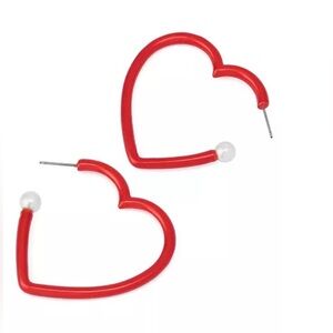 BETSEY JOHNSON OPEN HEART HOOP EARRINGS - NWT